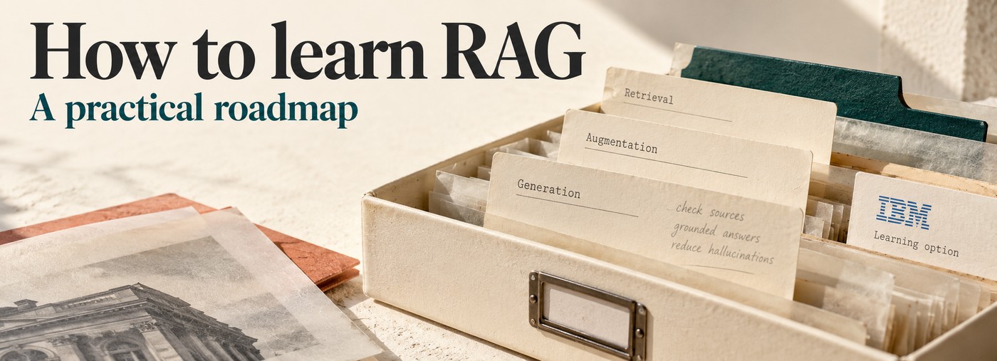How to learn RAG: a document archive with retrieval, augmentation and generation reference cards.